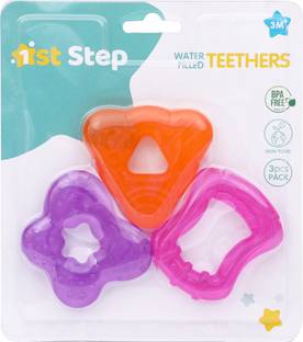1st Step Water Filled Silicone Cooling & 100% Safe BPA Free 3M+ Combo Pack of 3 Baby Teether