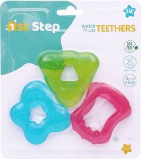 1st Step Water Filled Silicone Cooling & 100% Safe BPA Free 3M+ Combo Pack of 3 Baby Teether