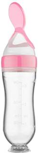 Mastiphotons Silicone Baby Food Feeder Squeeze Bottle for Semi Solid Food with Spoon Teether and Feeder