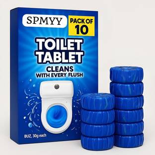 SPMYY Automatic Toilet Bowl Cleaner Tablets Blue Bubbles, Lemon Scent, Deep Clean Powder Toilet Cleaner