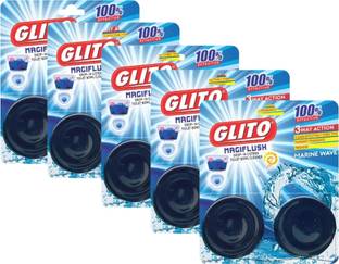 GLITO MAGIFLUSH Drop- In Cistern Toilet Bowl Cleaner (500g) - Blue Pines Block Toilet Cleaner