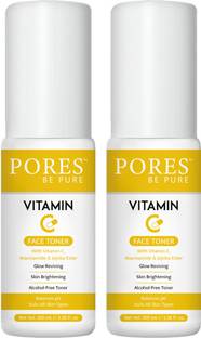 PORES BE PURE Vitamin C Face Toner For Glow Reviving Skin Brightening Alcohol Free Toner Men & Women