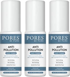 PORES BE PURE Anti Pollution Pore Tightening Face Toner with Rice Water Alcohol-Free Toner Men & Women