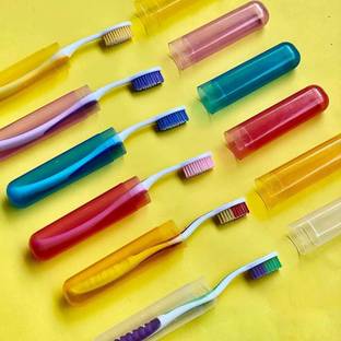 AnjaniputrA 4 Pcs Bathroom Tooth Brush Holder Tube Cap Cover Protect Case Box Plastic Toothbrush Holder