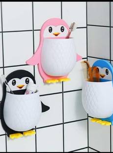 Rudrisha Penguin Toothbrush Holder/Brush Stand/Pen Holder/Kitchen/Bedroom/Office Plastic Toothbrush Holder