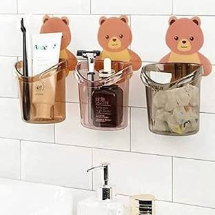 NKK Export Import (Set of 3 Pcs) Stand for Toothpaste, Comb, Brush Plastic Toothbrush Holder