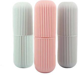 SWAMI Capsule Shape Travel Toothbrush Toothpaste Case Holder Toothbrush Case