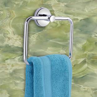 PMO by for Wash Basin/Towel Ring/Bathroom Accessories Towel Ring for Bathroom/Wash Basin/Napkin-Towel Hanger/Bathroom Accessori Square Silver Towel Holder