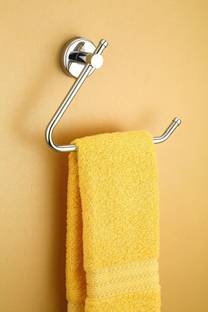 iSTAR Stainless Steel Chrome Finished Half Square Towel Ring Napkin Holder (Pack of 1) steel Towel Holder