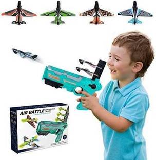 IJAYTOYS Flying Airplane Launcher Gun Toy with Foam Glider Planes, Outdoor Games Guns Guns & Darts