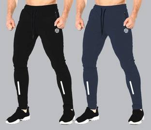 Solid Men Black, Grey Track Pants