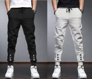 Solid Men Black, Grey Track Pants
