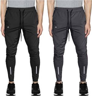 Solid Men Black, Grey Track Pants