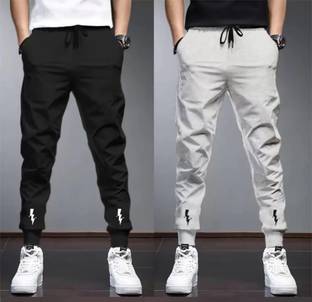 Chevron/Zig Zag Men Black, Grey Track Pants