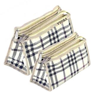 VYORA Set of 2 Synthetic Travel & Cosmetic Pouch for Men & Women Cosmetic Bag