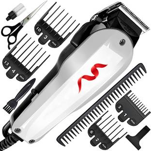 QGS Professional Titanium Wired Hair Clipper Electric Low Noise Men Beard Moustache Fully Waterproof Trimmer 590 min  Runtime 7 Length Settings