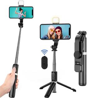 Techobucks Selfie stick with collar mic best for video, vlog photography Mini tripod Monopod Kit