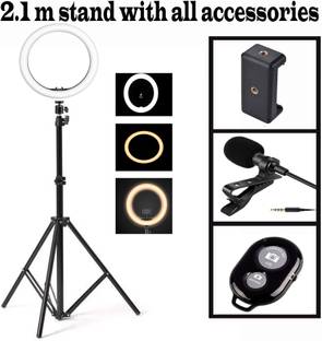Deeshora Heavy Duty 10 " flash light ,2.1 m stand ,Holder,Collarmic,Remote control ,reels Monopod, Monopod Kit, Tripod, Tripod Ball Head, Tripod Bracket, Tripod Kit
