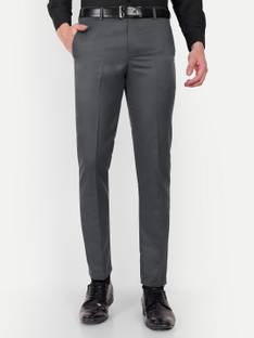Slim Fit Men Grey Trousers