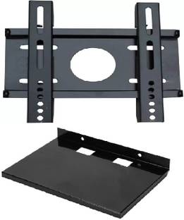 ANTHEM Combo of Settop Box Stand Rack and Wall Bracket Mount for upto 32 inch LEDLCD TV Fixed TV Mount