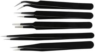 GOGNA Black ESD Tweezers Kit 5 Pcs Set - for mobile Repair