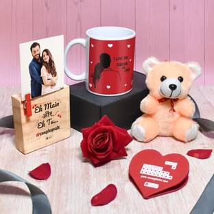 Indigifts Mug, Greeting Card, Photoframe, Soft Toy Gift Set