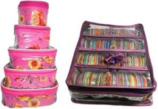 Kristina Combo Of 2 kit Storage Satin Bangle Bracelet Vanity Box Organizer Vanity Box