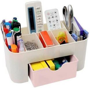 JIGSHTIAL 7 Compartments Plastic Organizer For Pen,Pencil