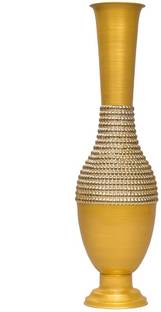 Bindya Iron Vase (28 inch, Gold) Iron Vase