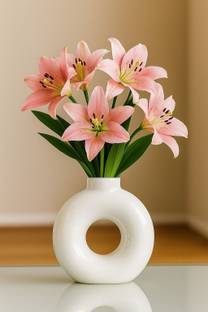 INNOV Donut Shape Vase Home Decor | Modern Minimalist Round Hollow Vase Plastic Vase