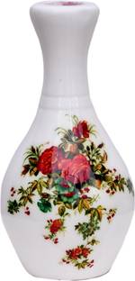 krishna the hub WOODEN FLOWER VASE 8 inch white 001 Wooden Vase