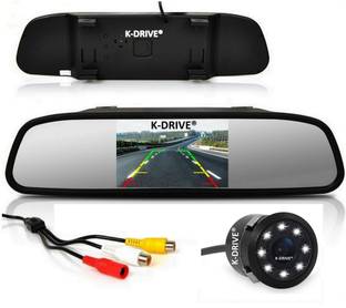 K-Drive 4.3" T.F.T. Mirror Mount Camera Monitor + 8 LED HD Enhanced Night Vision Reverse Assist Camera System
