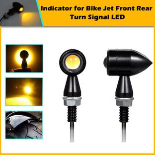 Otoroys Indicator for Bike Jet Front Rear Turn Signal LED Indicators CNC Metal Amber 2 Indicator Light Motorbike LED (12 V, 5 W)