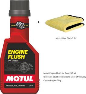 MOTUL 1571F with Micro Fiber Motul Engine Flush for Petrol, Disel, CNG Engine 250 ml Oil Flush and Treatment