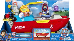 PAW PATROL Sea Patroller With Moveable Crane & Attachable Cage Collectible Figure for Kids