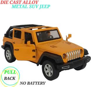 Shree Jee THAR RUBICON OPEN ROOF ALLOY METAL JEEP FRONT DOORS OPENABLE TOY