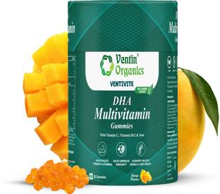 Ventin Organics DHA Multivitamin Gummies | No Added Sugar |Omega 3| Improves Immunity & Strength
