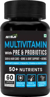 NutriJa Multivitamin for Men & Women with Probiotics, Multiminerals- 50 Nutrients