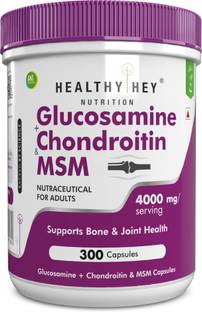HealthyHey Nutrition Double Strength Glucosamine Chondroitin and MSM 300 capsules