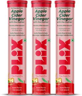 The Plant Fix Plix Apple Cider Vinegar Effervescent Tablet with mother,Vit B6 & B12 for weight loss