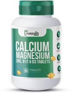 TRUEPATH Calcium Magnesium Zinc,B12+ Vitamin D3 Tablets for Bone & Joint Health-Men,Women