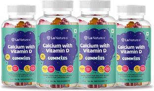 La Natures Calcium with Vitamin D Gummies for Both Kids & Adults for Bones Teeth & Muscles