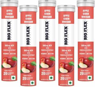 Bigflex Apple Cider Vinegar 500mg, 100 Effervescent Tablets