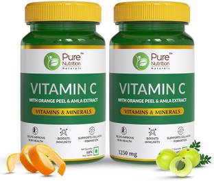 Pure Nutrition Vitamin C 1250mg with Amla & Orange Peel | Boosts Immunity & Skin Health
