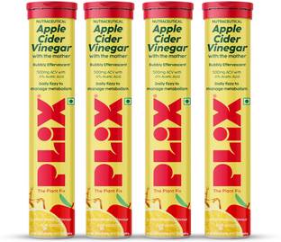 The Plant Fix Plix Apple Cider Vinegar 15 Effervescent Tablets Lemon Masala Flavor with Vitamin B12