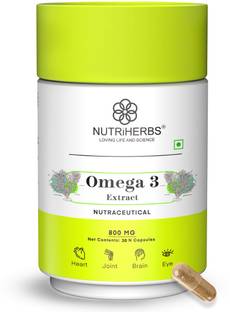 Nutriherbs Omega 3 Capsules | Fatty Acid | Supports Brain, Joint, Heart & Eye Health