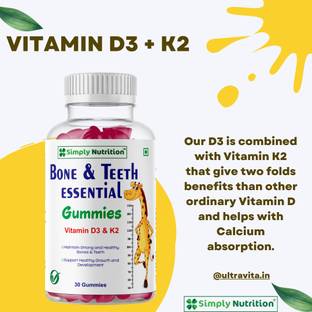 Simply Nutrition Teeth and Bone essential Gummies, For Healthy growth and development