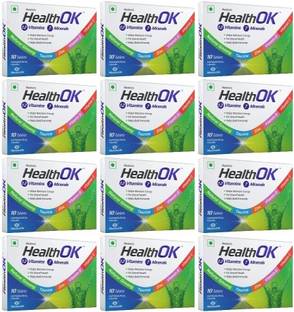 Health Ok Multivitamin With Natural Ginseng for Energy & Overall Health, 10 Tabs x 12