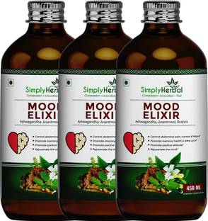 Simply Herbal Super Mood Elixir With Ashwagandha,Anantmool & Brahmi Promotes Positive Attitude