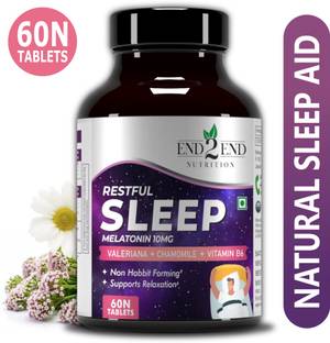 End2End Nutrition Melatonin 10mg & Tagar 250mg Sleeping Pills, Helps Improve Sleep Quality